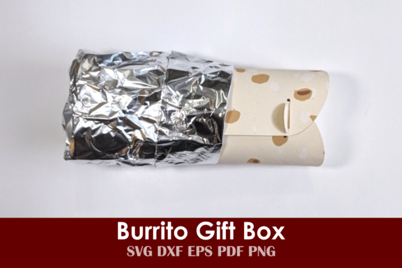 3D SVG Burrito Gift Box Template for Crafters & Handmade Sellers