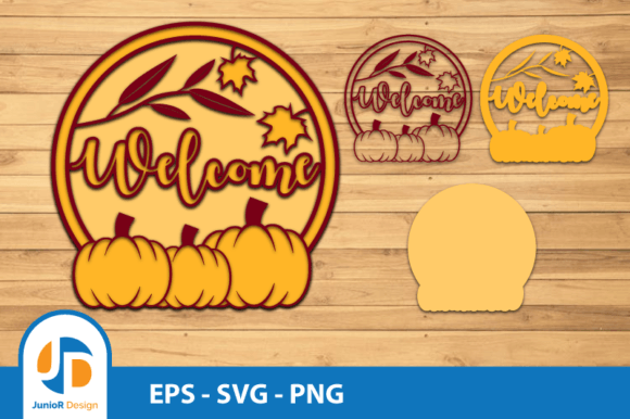 Autumn Welcome Ornament Sign – 3D SVG for Cozy Crafting & Business Branding