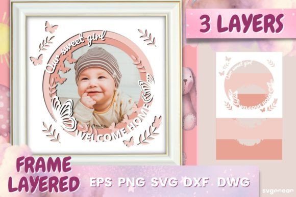 Baby Photo Frame: A 3D SVG Shadow Box for Sentimental Branding and Print Projects