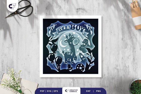 Baby Shower 3D SVG Shadow Box for Modern Branding