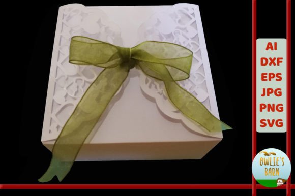 Box with Ornate Double Lid - Hearts: A 3D SVG Gift Box Design for Premium Branding & Marketing Visuals