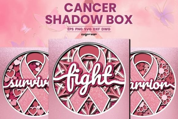 Breast Cancer Layered SVG Bundle for 3D Shadow Boxes & Real Craft Projects