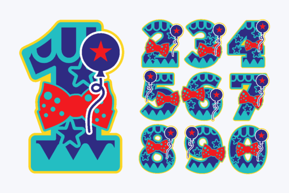 Carnival Circus Numbers: 3D SVG Shapes for Bold Editorial Design