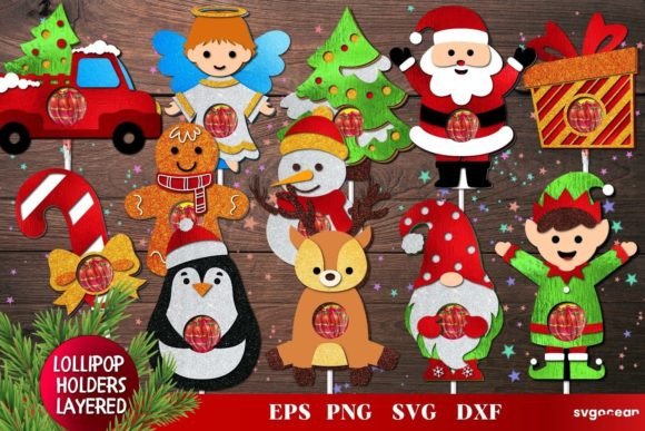 Christmas Lollipop Holders: Festive 3D SVGs for Seasonal Branding