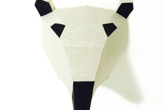 Cute Anteater Face Paper Sculpture – 3D SVG Animal Design for Playful Branding