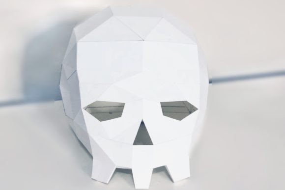 Day of the Dead Skull Paper Sculpture: A 3D SVG Object for Seasonal Branding and Creative Design
