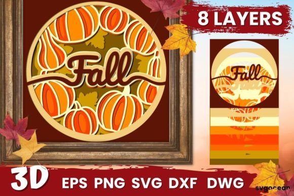 Fall Shadow Box SVG: A 3D Design Bundle for Seasonal Sellers