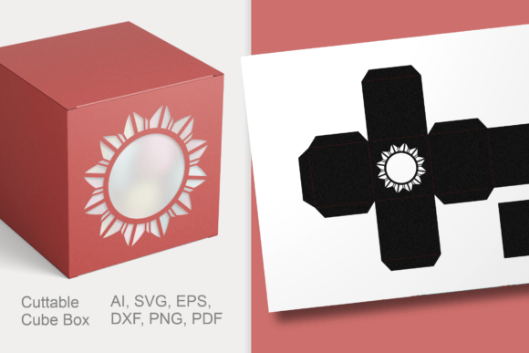 Flower Round Window Cube Gift Box