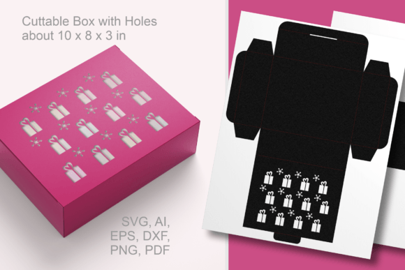 Gifts N Hearts Patterned Rectangular Box – A 3D SVG for Modern Gift Boxes
