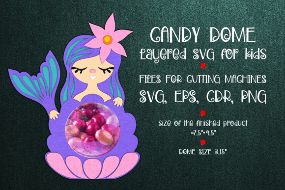 h1Mermaid Candy Dome 3D SVG Craft Template for Playful Brand Designs/h1