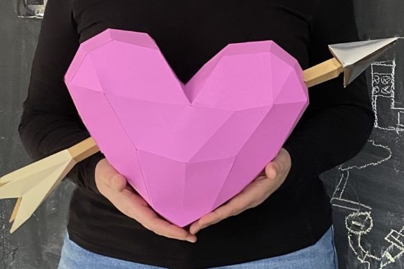 Heart with Cupid Arrow 3D SVG for Holiday Crafts & Digital Products