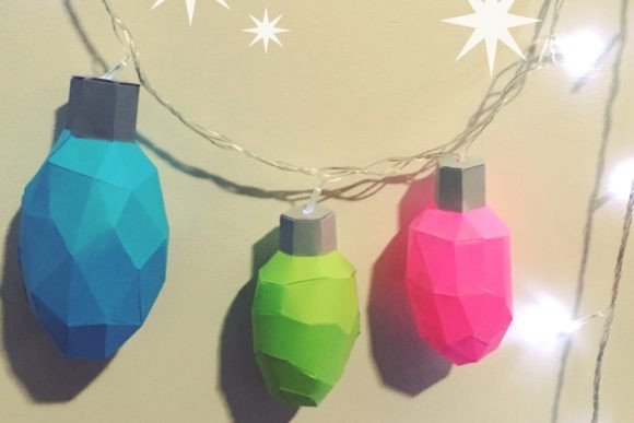 Holiday Lights Paper Sculpture 3D SVG for Branding & Marketing