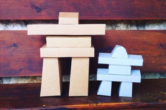 Inukshuk Paper Sculpture 3D SVG for Creative Objects