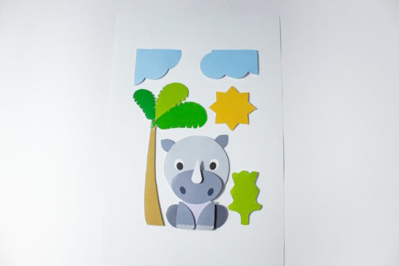 Layered Card for Kids - Rhino: A 3D SVG Craft for Playful Kids Brands