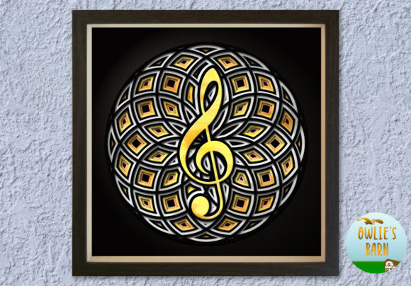 Layered Treble Key: A 3D SVG Shape with Musical Charm for Creative Projects