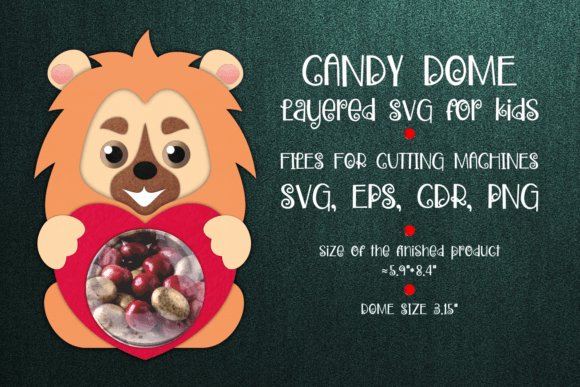 Lion Candy Dome Valentine Paper Craft – 3D SVG for Creative Sellers