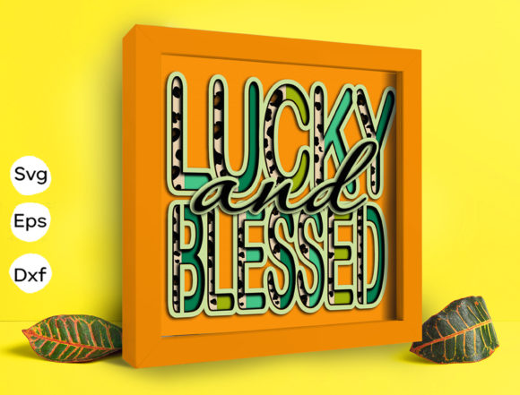 Lucky and Blessed Papercut Light Box – 3D SVG Shadow Box for Editorial & Web Design