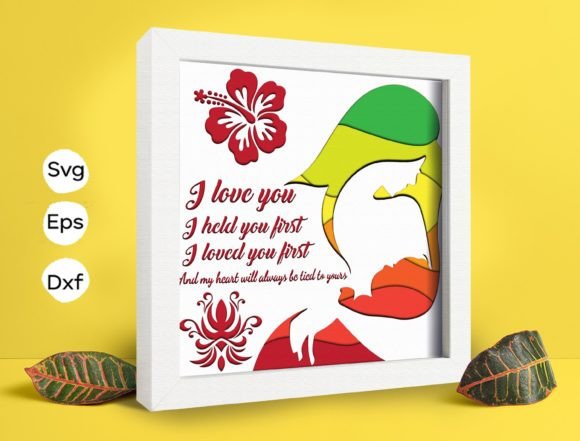 Mother and Child Papercut Light Box 3D SVG for Shadow Boxes & Handmade Crafts