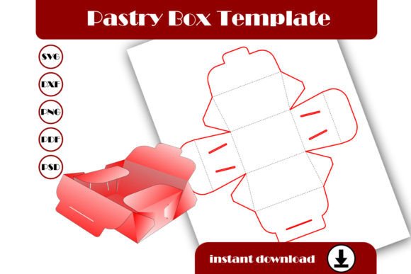 Pastry Box Template, Cake Boxes: A 3D SVG Design for Gift Boxes That Elevates Brand Presentation