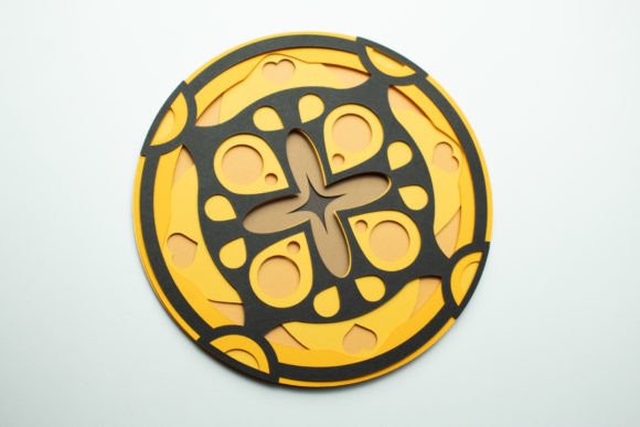 Pennsylvania Dutch Hex Sign X Shaped Flower 3D SVG for Clock Crafts