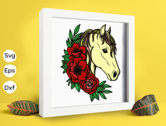 Rose Horse Papercut Light Box: A 3D SVG Shadow Box for Artisan Branding