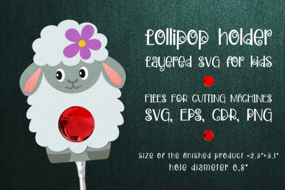Sheep Lollipop Holder Template 3D SVG for Cute Craft Projects