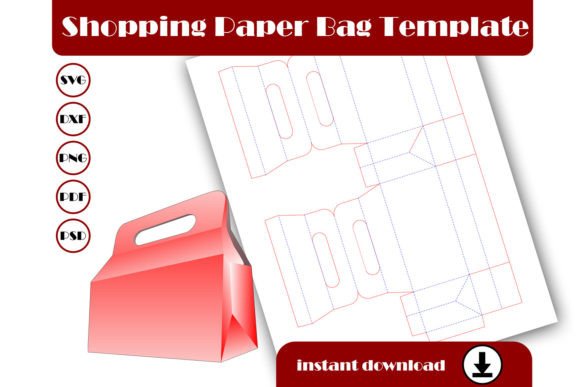Shopping Paper Bag Template: A Versatile 3D SVG for Gift Boxes and Branding Projects