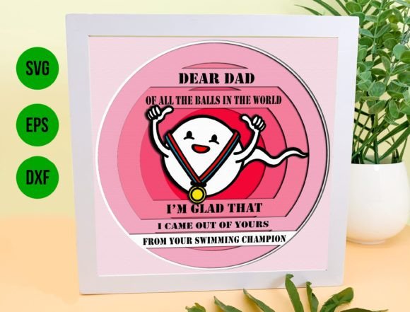 Sperm Father s Day Shadow Box SVG: 3D Design for Unique Branding