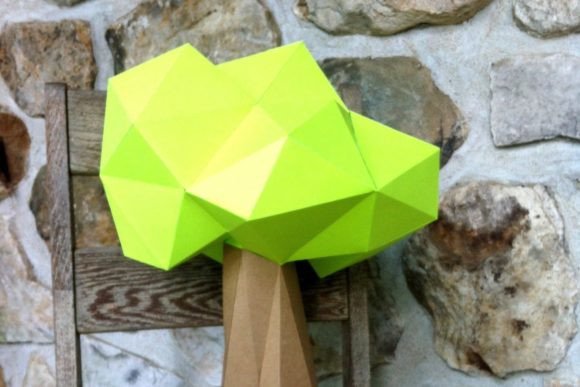Tree Paper Sculpture 3D SVG for Creative Product Makers