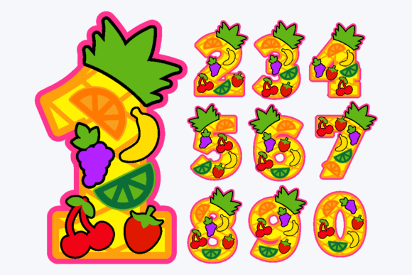 Tutti Frutti Numbers: A 3D SVG Design for Playful Craft Branding