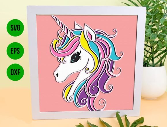 Unicorn Shadow Box SVG: A 3D SVG Design for Crafters & Etsy Sellers