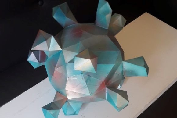 Virus Paper Sculpture: 3D SVG Object for Bold Branding